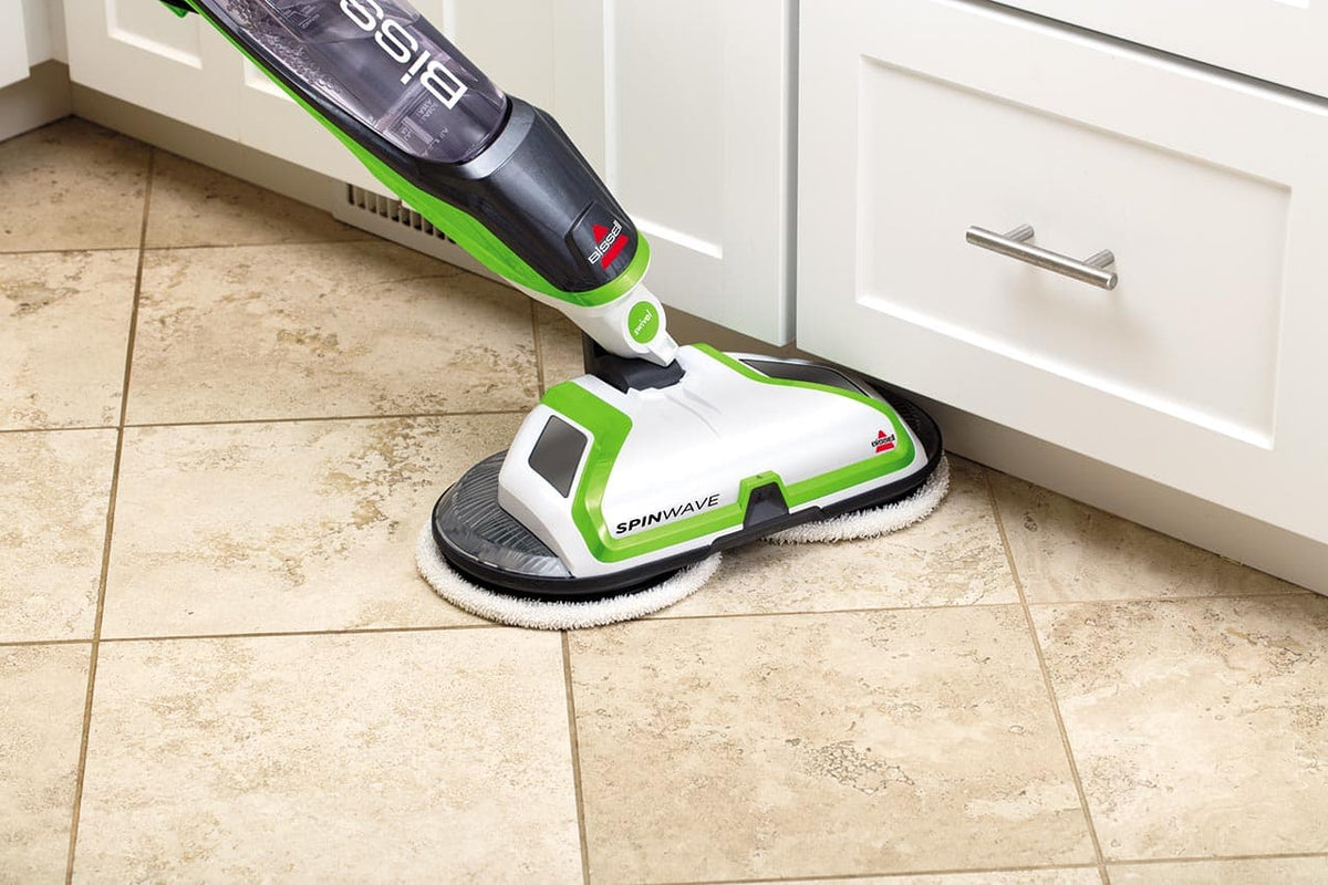 BISSELL - SpinWave Hard Floor Spin Mop - White with ChaCha Lime Accents