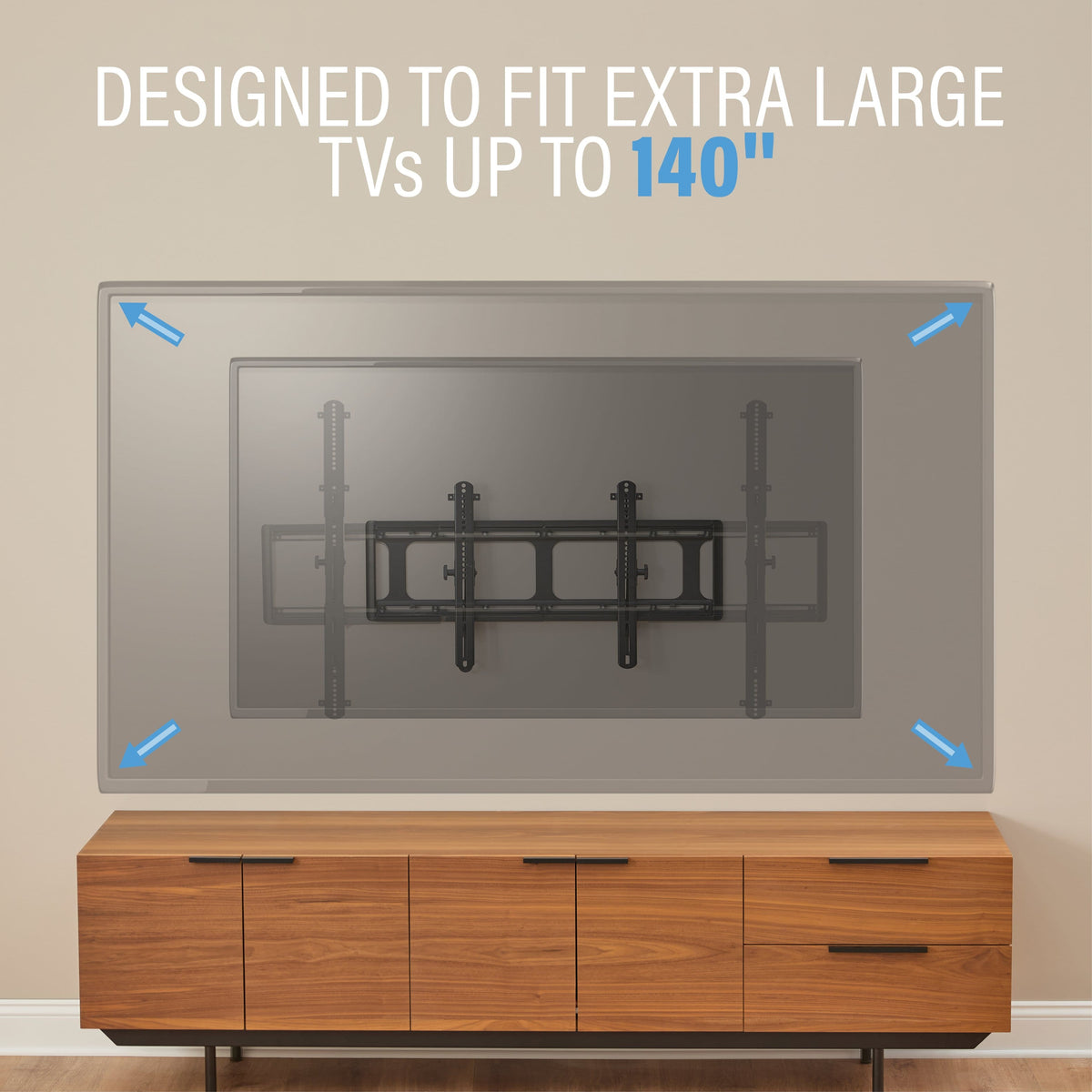 Sanus - Tilt TV Wall Mount for Most 65" - 140" TVs up to 300lbs - Designed for Extra Large TVs - Black