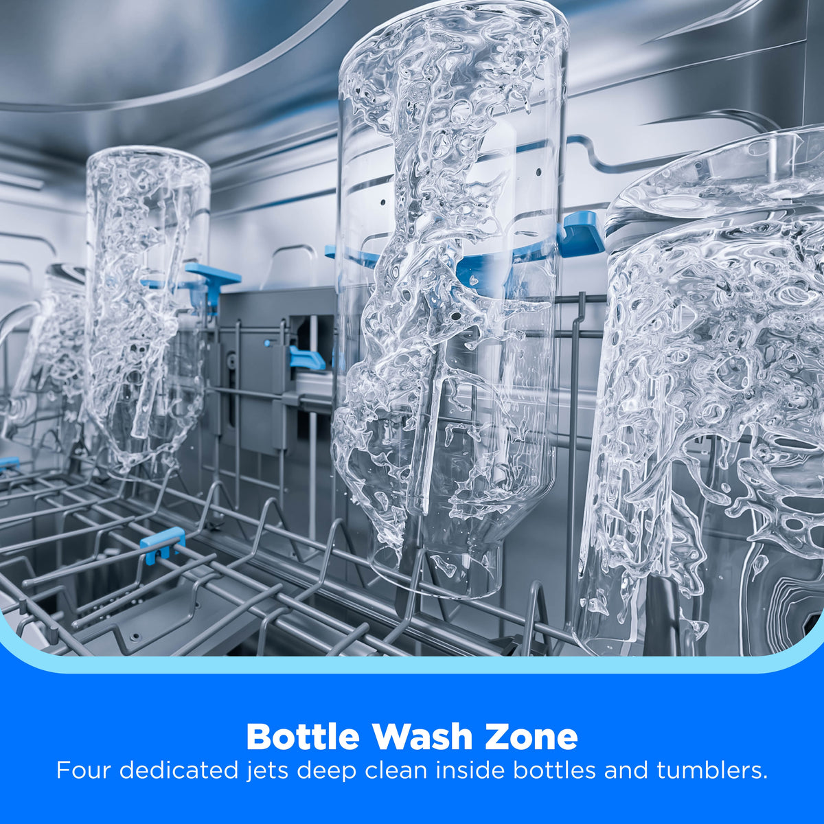 Midea - 24" Top Control Dishwasher with 3-Stage Total Drying, Bottle Wash Zone, 47 dB - Stainless Steel
