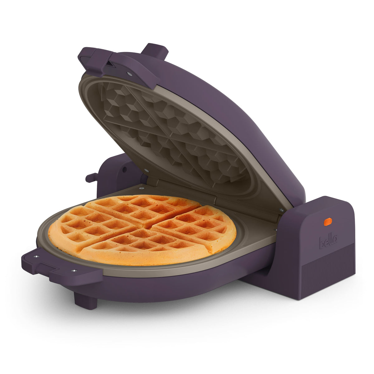 Bella - Fits-anywhere Kitchenware: Flip & Store Belgian Waffle Maker - Plum