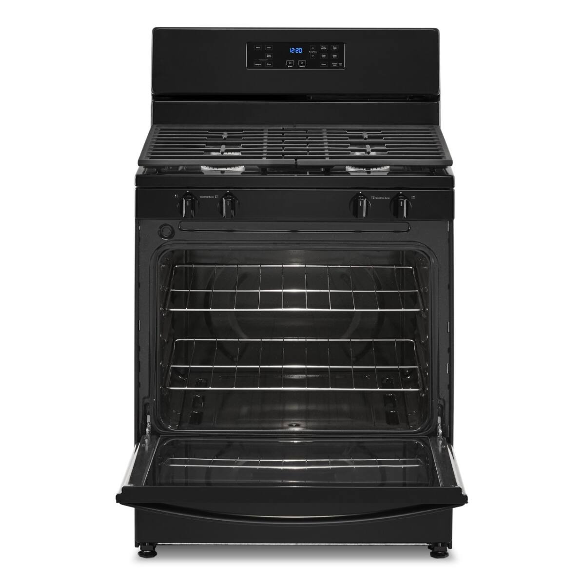 Whirlpool - 30 in. Wide 4 burners 5.1 cu. ft. Freestanding Gas Range with Broiler Drawer - Black