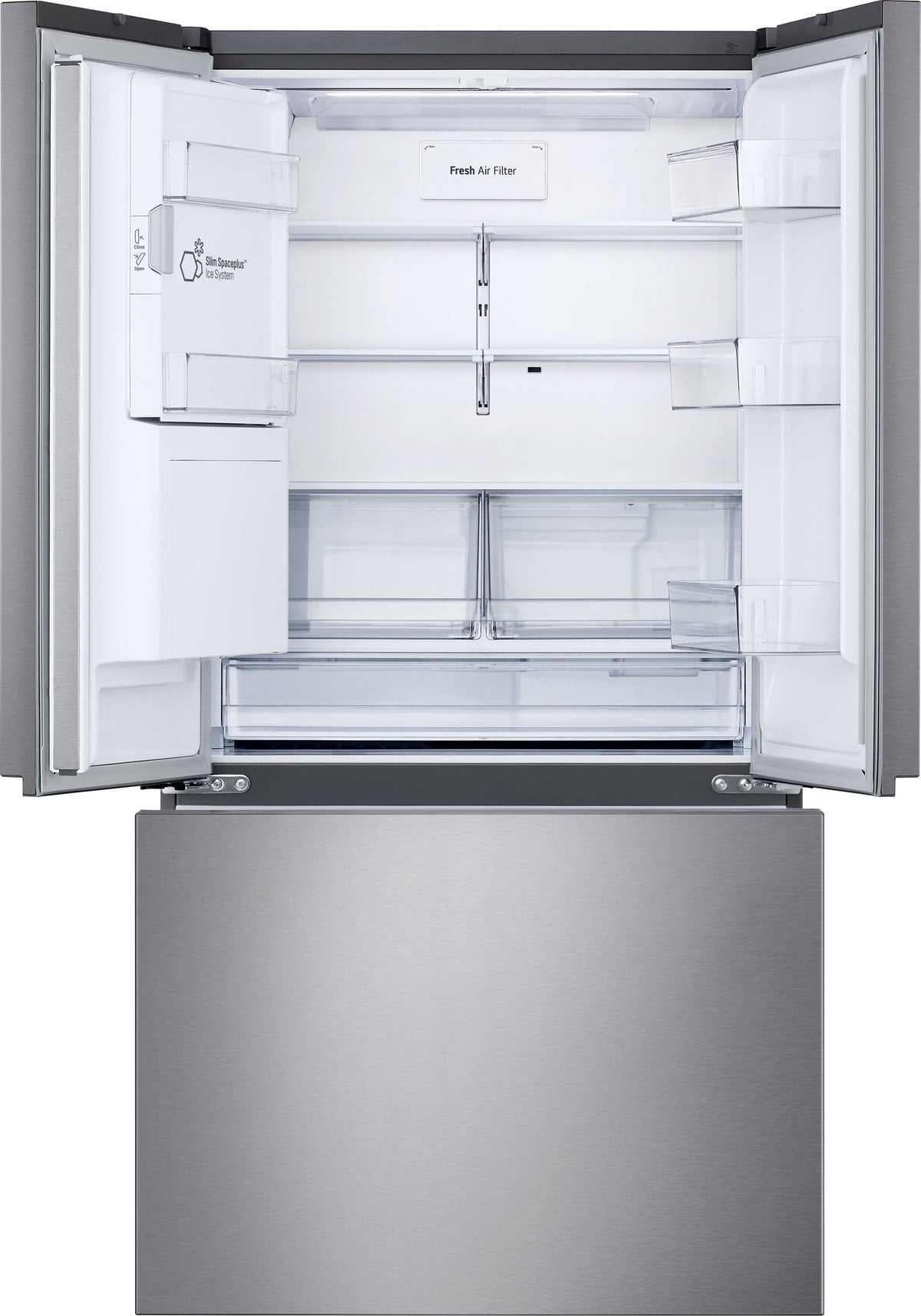 LG - 36-in Wide Counter-Depth MAX 23.7 Cu. Ft. 3-Door Smart French Door Refrigerator with Zero Clearance Hinge System - PrintProof Stainless Steel Look