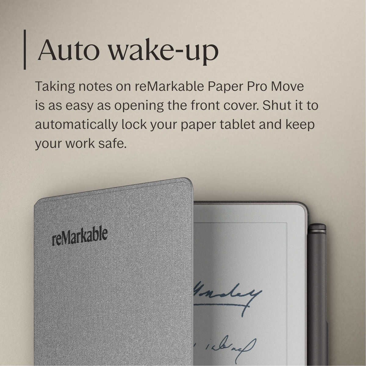 reMarkable - Paper Pro Move - Polymer weave Book Folio for your 7.3'' paper tablet - Gray