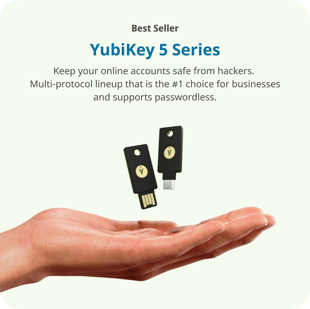 Yubico - YubiKey 5 NFC - Two-Factor authentication (2FA) Security Key, Connect via USB-A or NFC, FIDO Certified Two Pack - Black