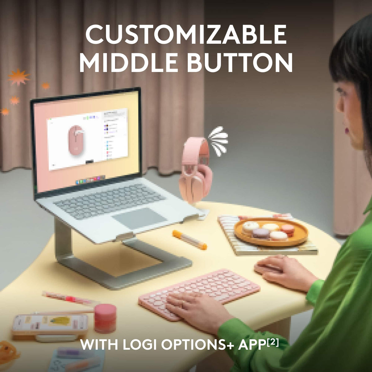 Logitech - Pebble Mouse 2 M350s Slim Lightweight Wireless Bluetooth Optical Silent Ambidextrous Mouse with Customizable Buttons - Wireless - Graphite