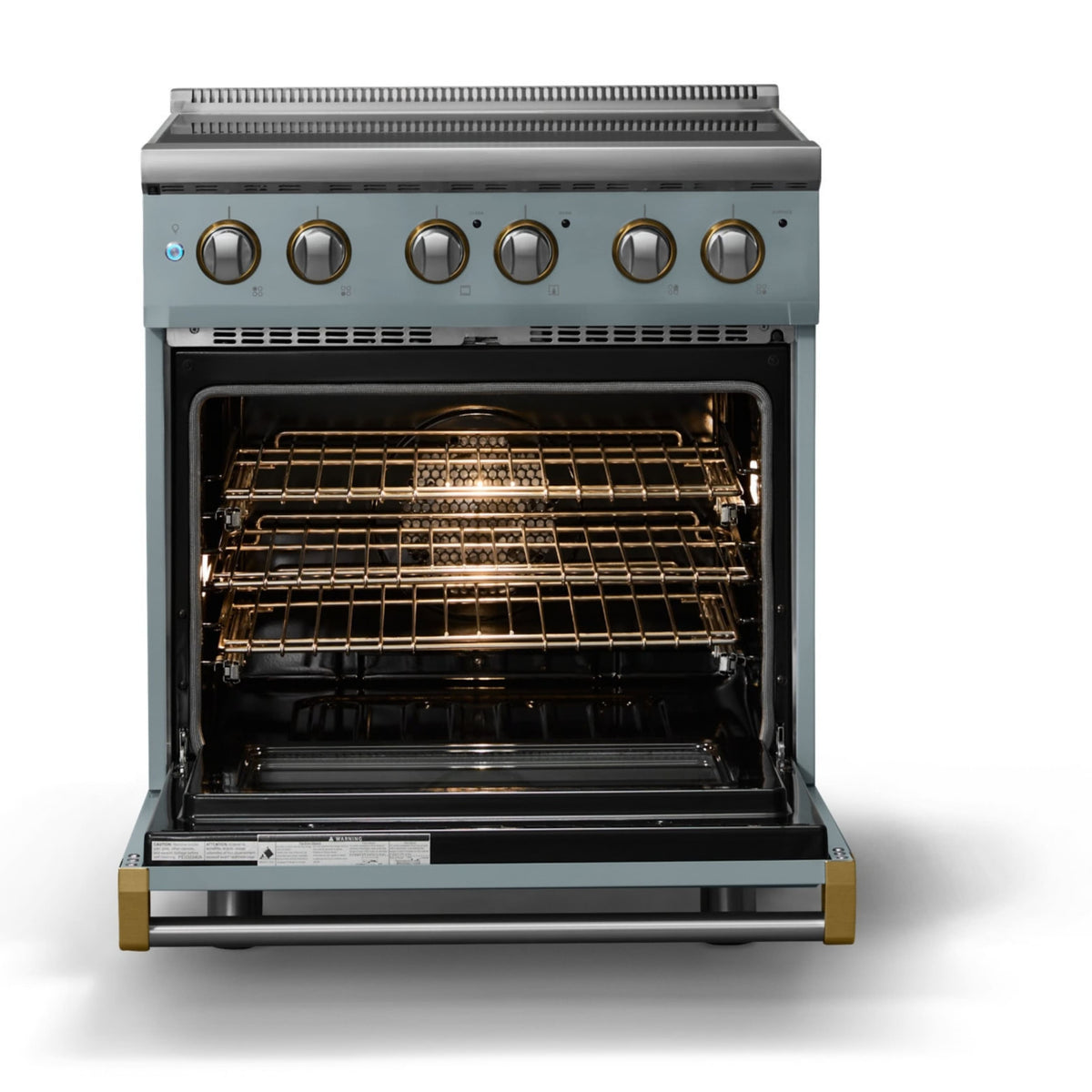 Viking - 30"W. Pro5S 4.7 Cu. Ft. Freestanding 4 Element Electric Convection Range - /Brushed Brass - November Sky