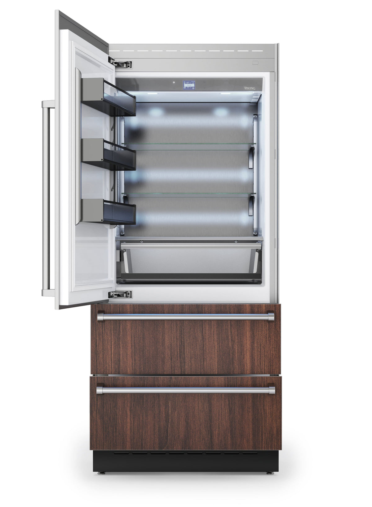 Viking - 36 in. Wide 36"W. VEIL Integrated Bottom Freezer - Custom Panel Left Hinge - Custom Panel Ready