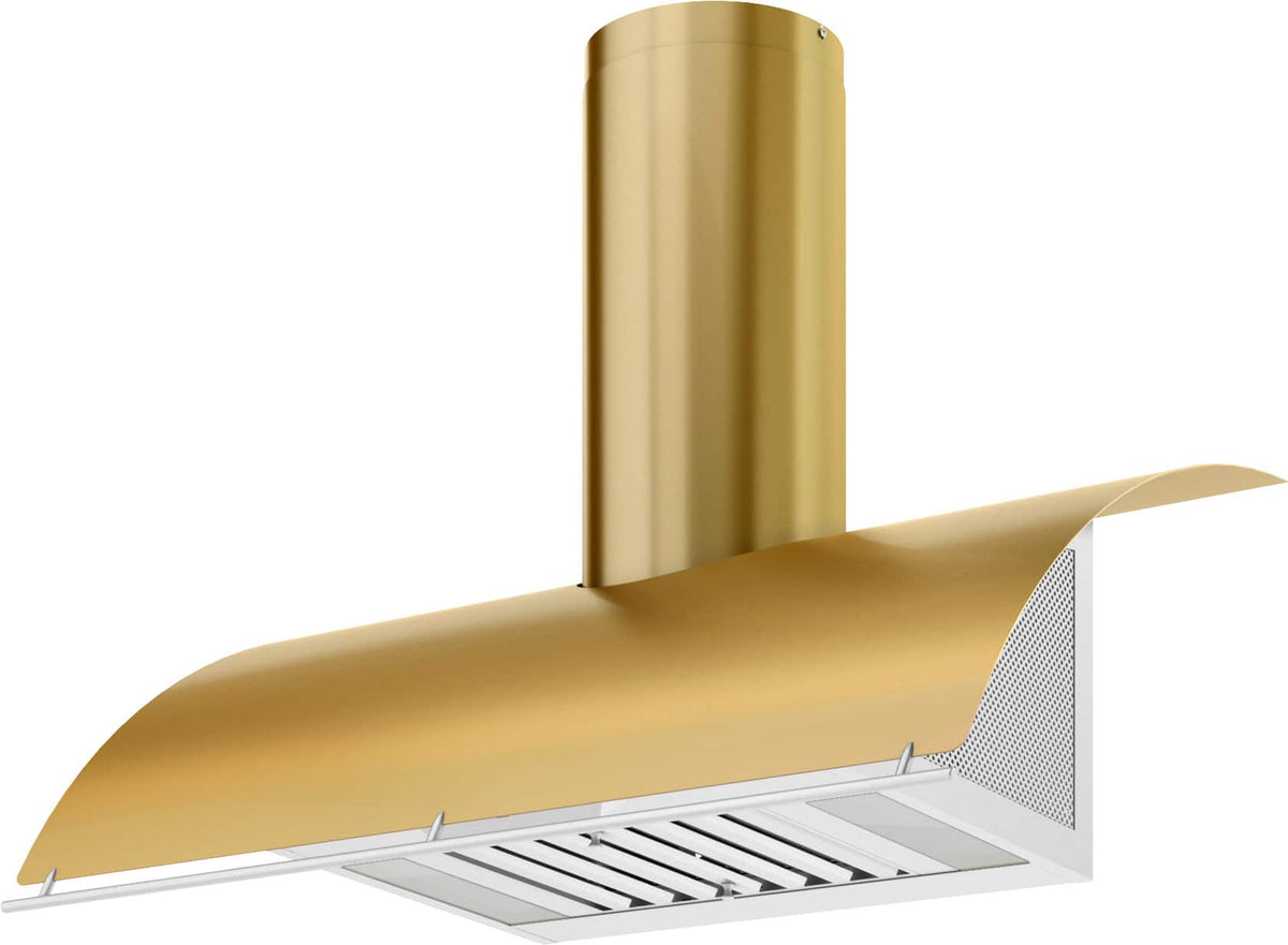 Zephyr - 42 inches - Externally Vented - Shell Range Hood - Gold