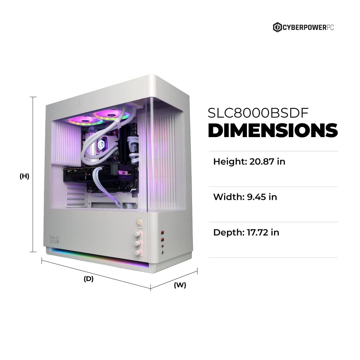 CyberPowerPC - Gaming Desktop - AMD Ryzen 7 9700F - NVIDIA GeForce RTX 5070 12GB - 32GB DDR5 - 1TB PCIe 4.0 SSD Storage - White