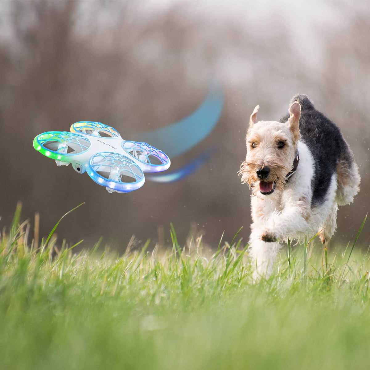 Snaptain - K30 Mini 720P HD Camera Drone with Colorful Lighting and Remote Controller - White