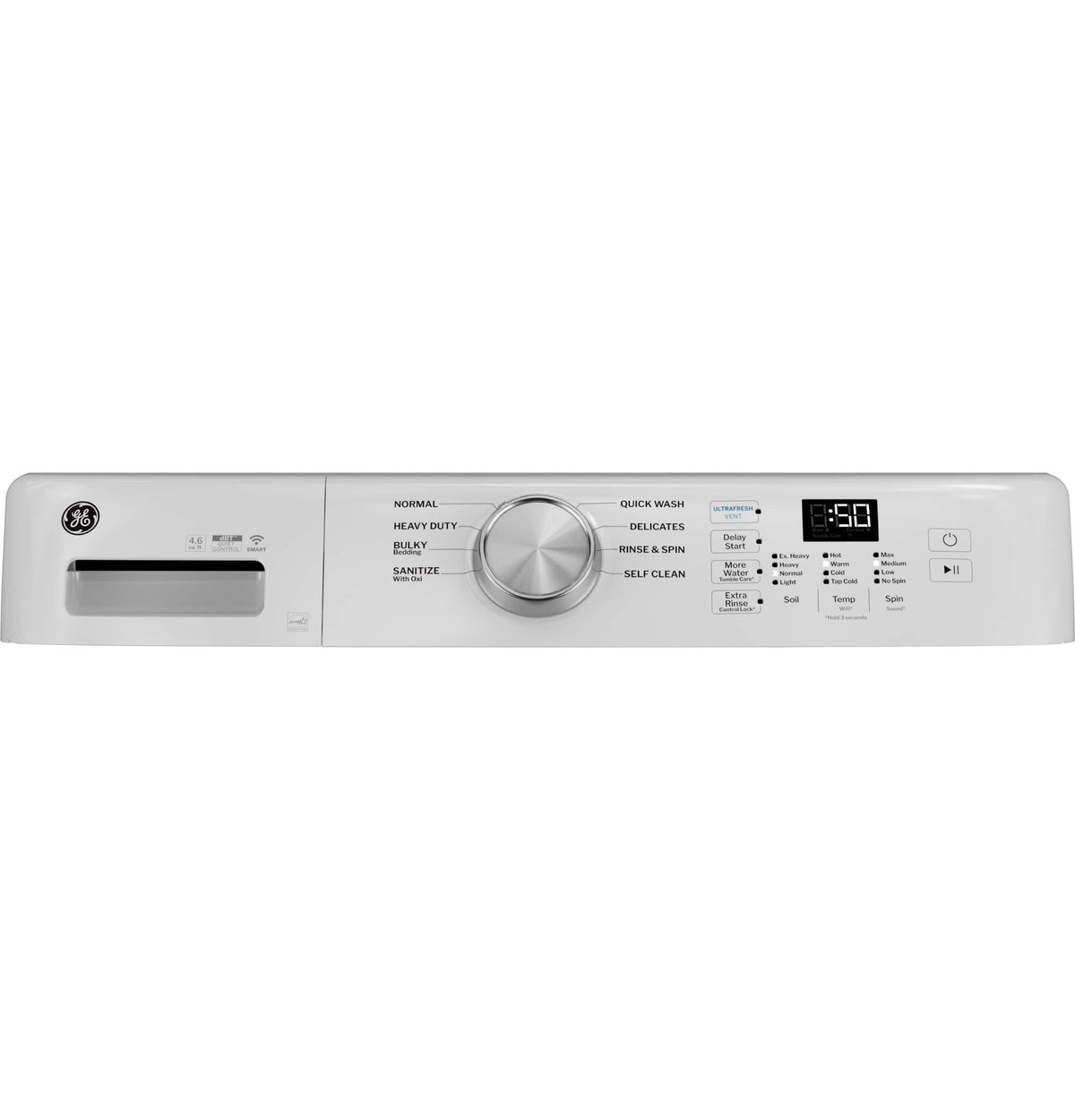 GE - 4.6 Cu. Ft. High-Efficiency Stackable Smart Front Load Washer with Microban Antimicrobial Technology - White