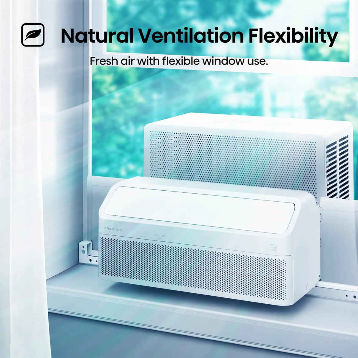 Hisense - 12,000 BTU UltraSlim Window Air Conditioner with Inverter Technology & Easy Installation Bracket 550 Sq. Ft. with Remote - White