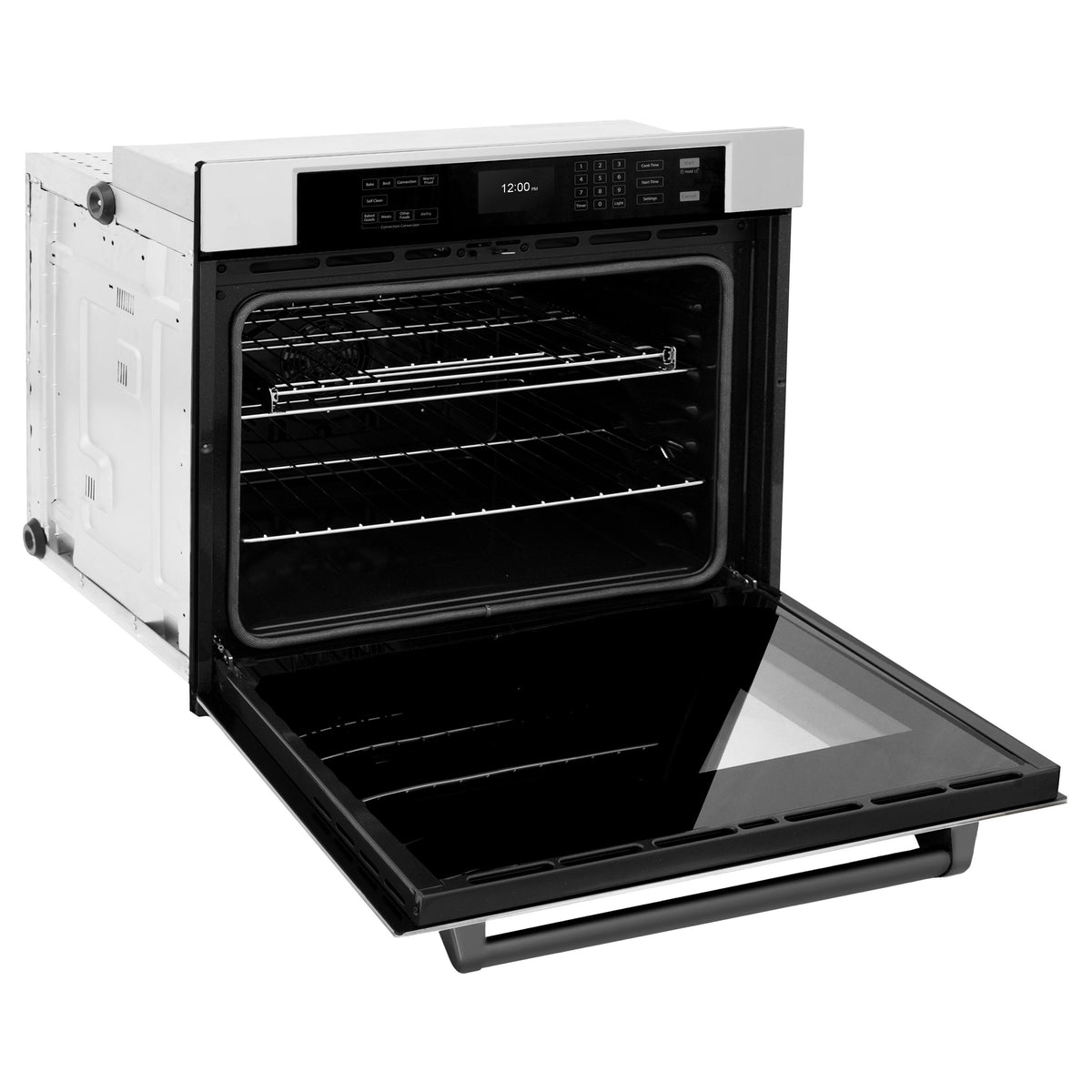 ZLINE - 30 in. Autograph Wall Oven w/ Air Fry and Self Clean w/ Matte Black Handle - Stainless Steel