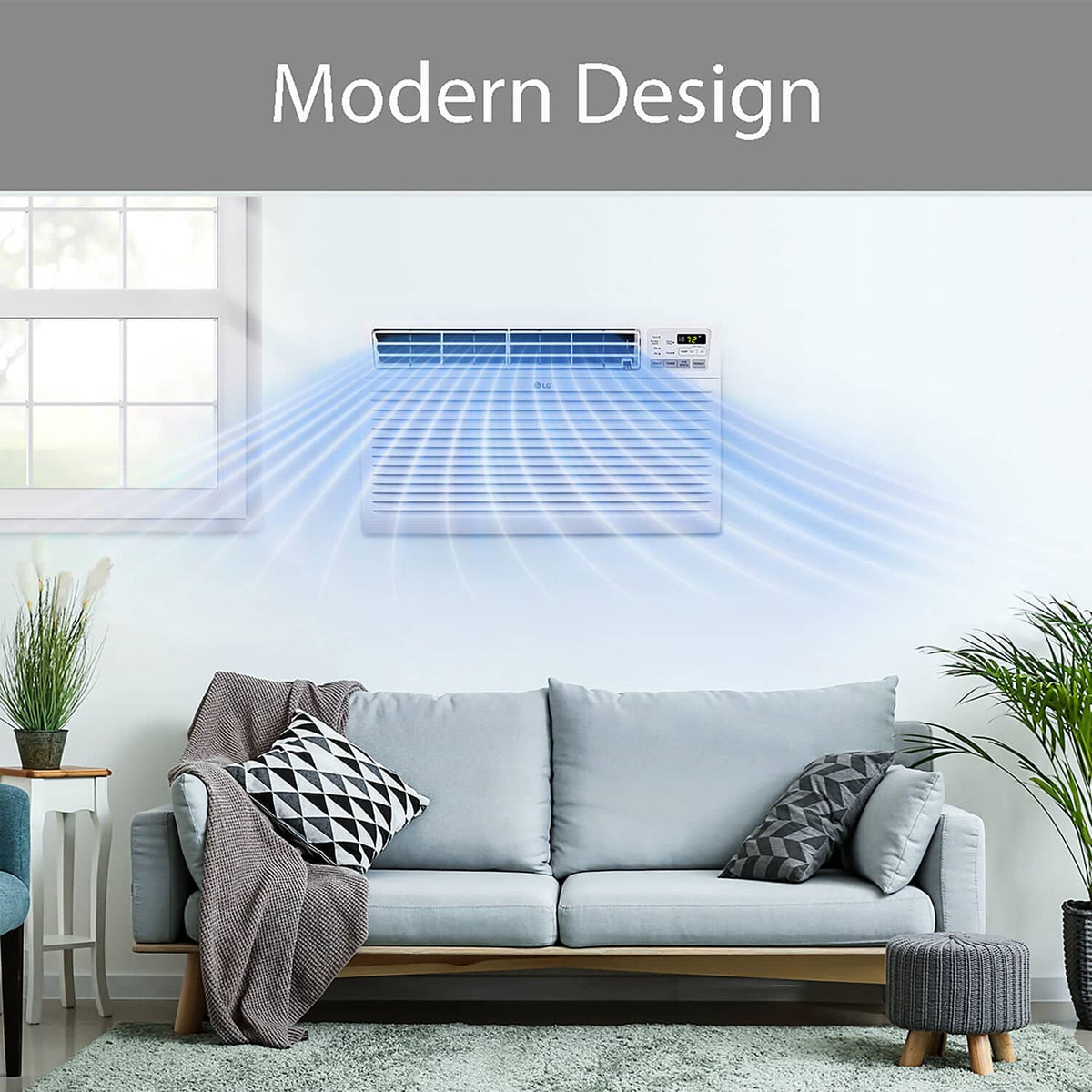 LG - 440 Sq. Ft. 9,800 BTU Through-the-Wall Air Conditioner - White