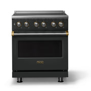 Viking - 30"W. Pro5S 4.7 Cu. Ft. Freestanding 4 Element Electric Convection Range - /Brushed Brass - Antique Bronze