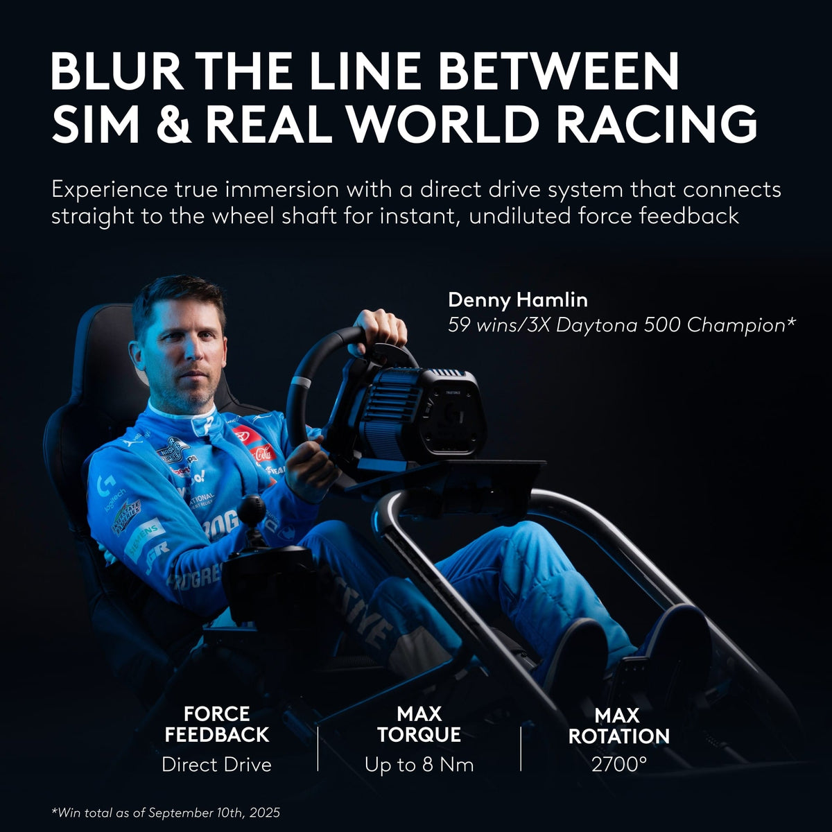 Logitech - RS50 System 3-Piece Sim Racing Steering Wheel Setup - RS50 Wheel base, RS Wheel Hub and RS Round Wheel For PS5/PS4/PC - Black