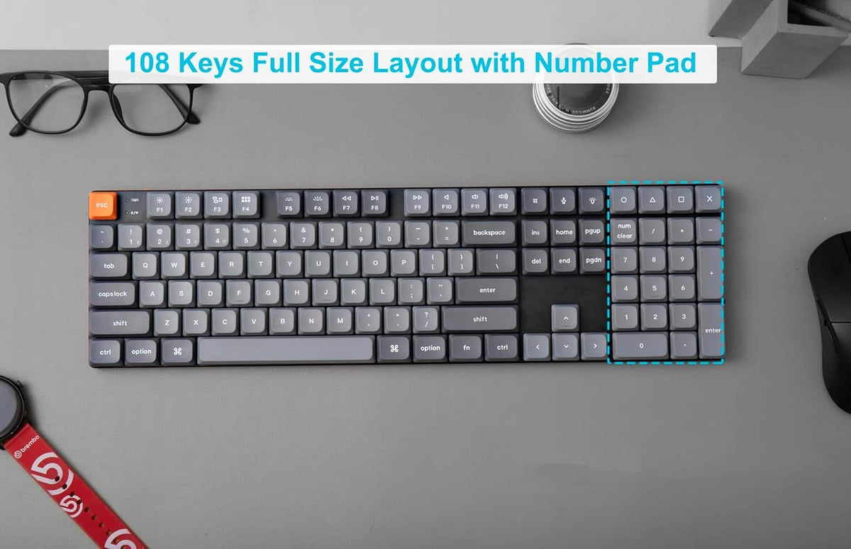 Keychron - K5 Max 100% Custom Wireless RGB Mechanical Keyboard with Programmable QMK/VIA Hot-Swappable Red Switch - Black
