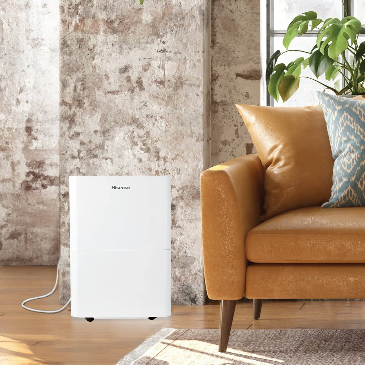 Hisense - 35 Pint 3000 Sq. Ft. 8 quarts Bucket Capacity Compact Dehumidifier with Slide-Out Bucket - White