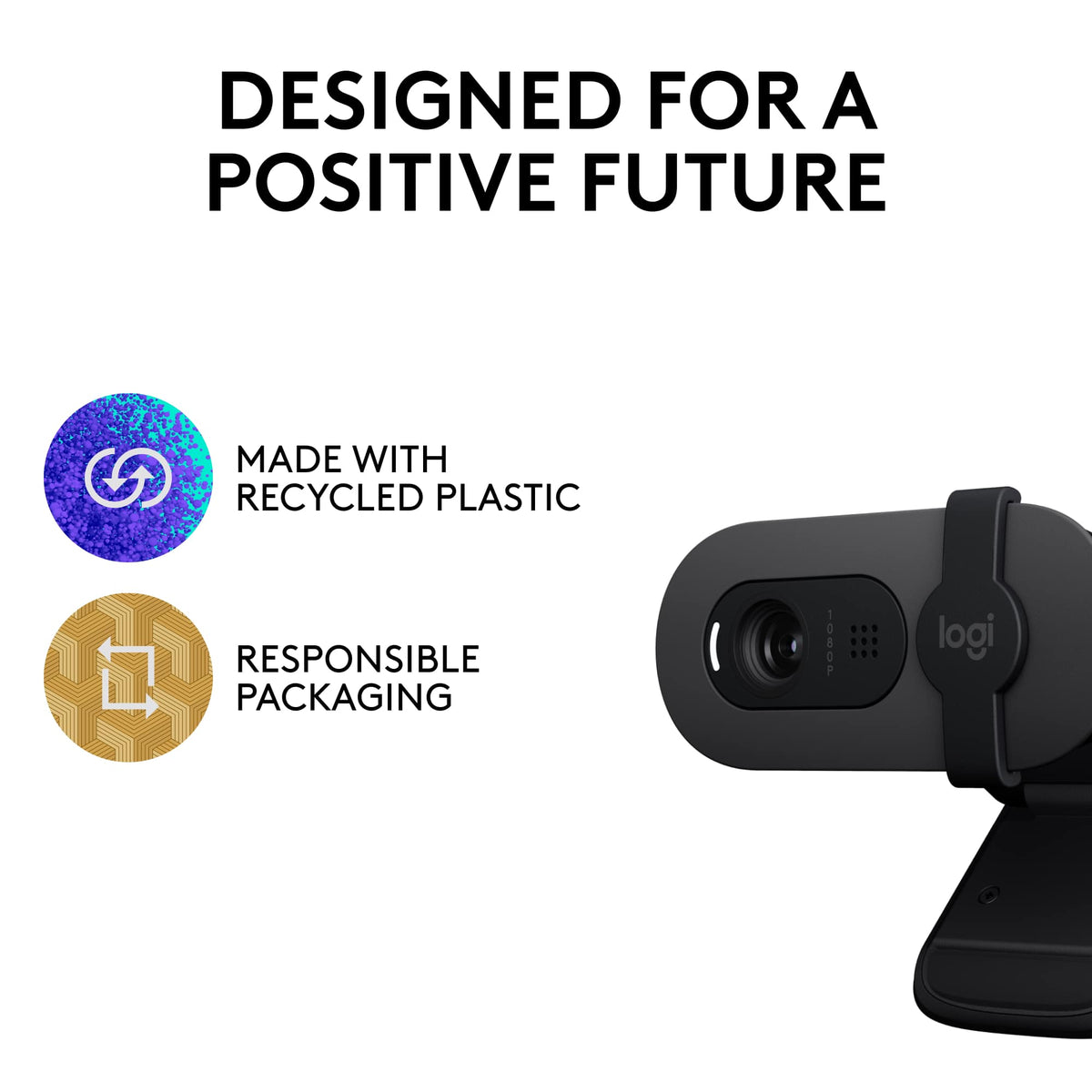 Logitech - Brio 100 1080p Full HD Webcam for Meetings and Streaming - Graphite