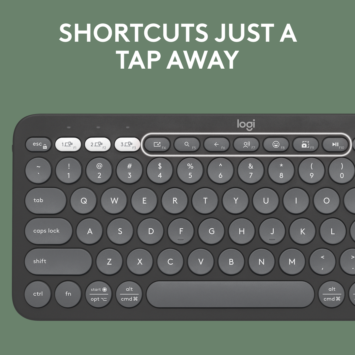 Logitech - Pebble Keys 2 Slim TKL Wireless Scissor Keyboard for Windows, macOS, iPadOS, Chrome - Graphite