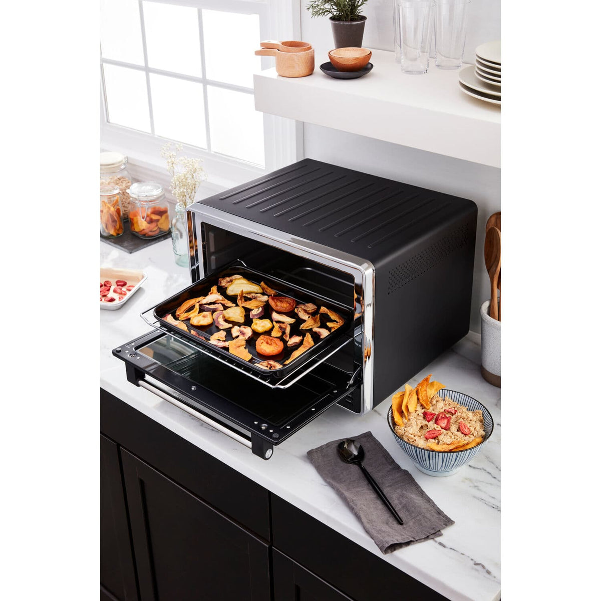 KitchenAid - Dual Convection Countertop Oven with Air Fry and Temperature Probe, 120 VAC - Black Matte