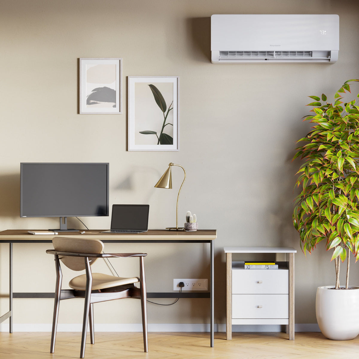 Keystone - Core 230V 400 Sq. Ft. 9,000 BTU Smart Mini Split Air Conditioner 10,000 BTU Heater - White