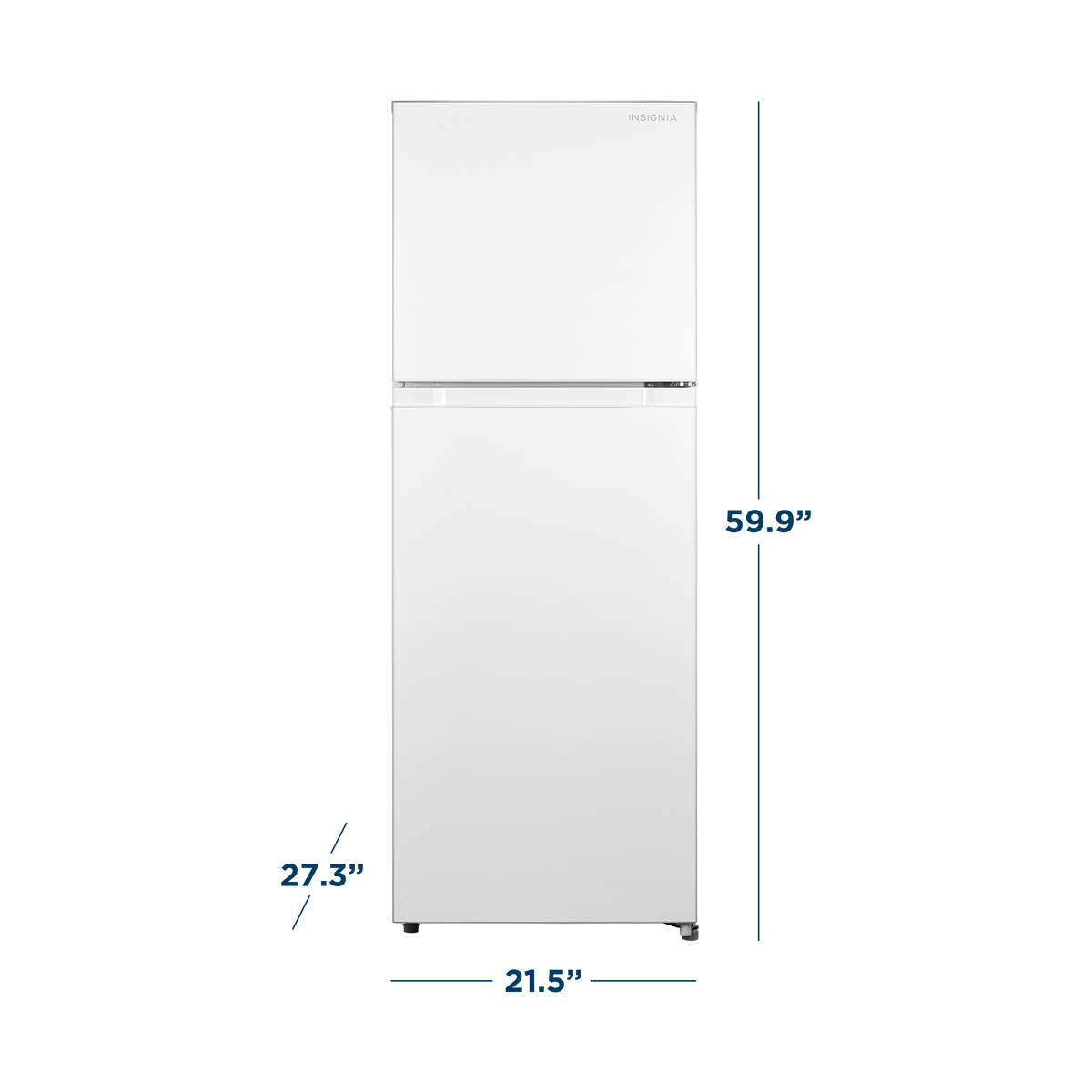 Insignia™ - 22 in. Wide 10.1 Cu. Ft. Top-Freezer Refrigerator with Reversible Door and ENERGY STAR Certification - White