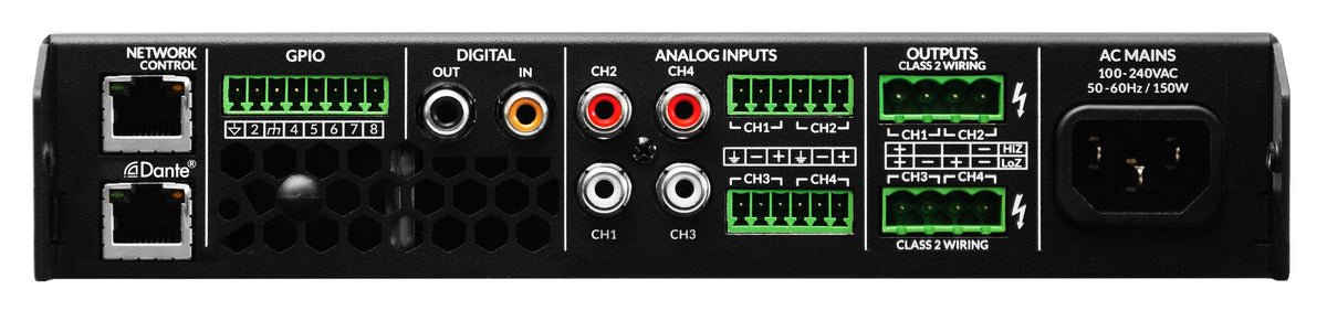 Sonance - Blaze PowerZone Connect 504D – 500 W DSP-enabled Class-D amplifier with 4 channels and Dante (Each) - Black