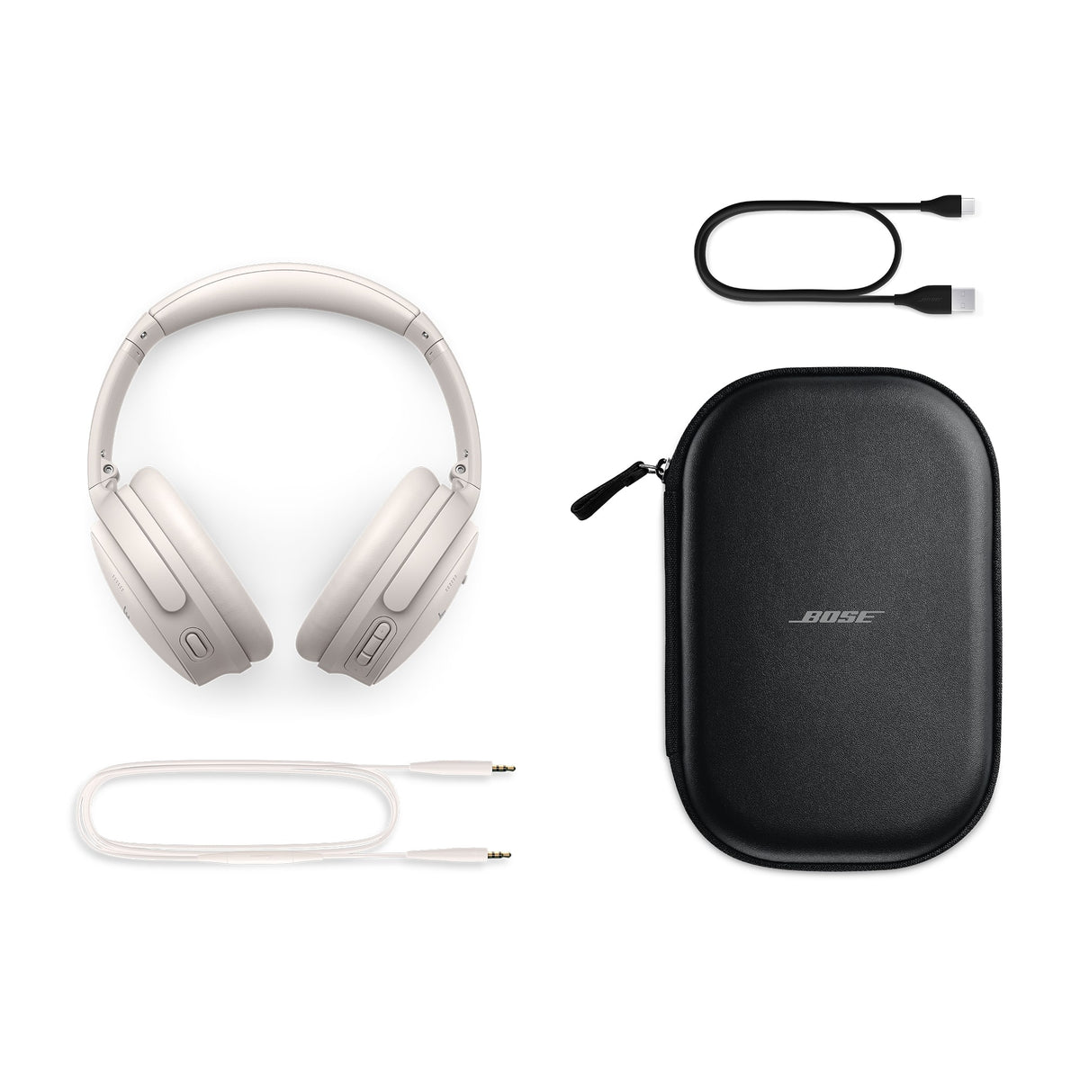 Bose - QuietComfort Wireless Noise Cancelling Over-the-Ear Bluetooth Headphones - White Smoke