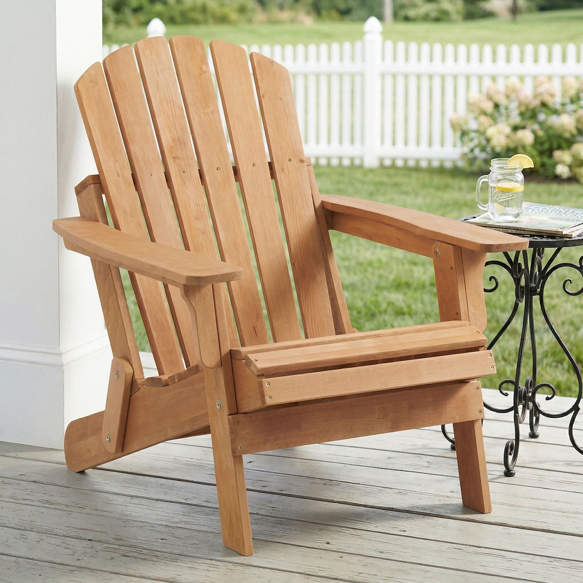 Sillón de jardín Adirondack plegable de gran tamaño, Silla de patio para jardín