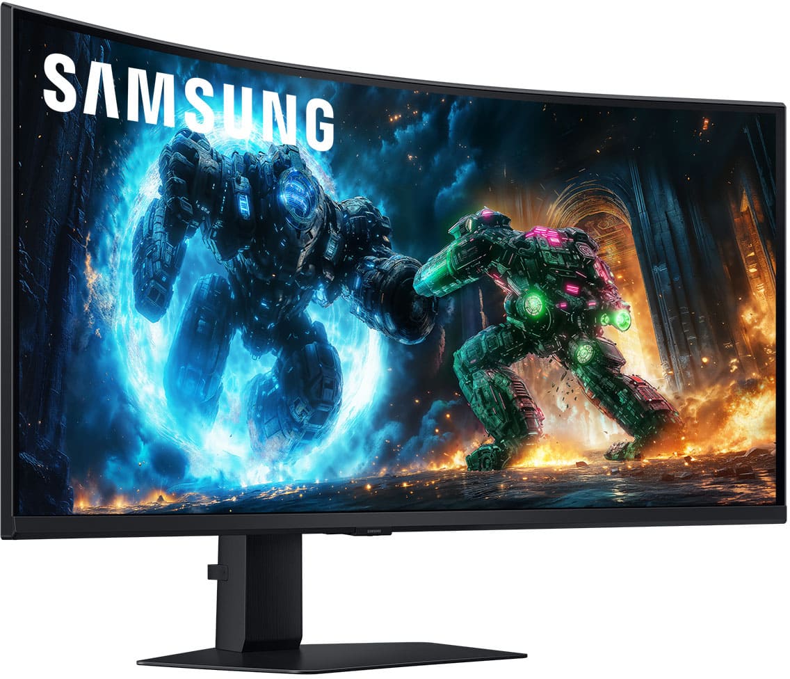 Samsung - 40" Odyssey G75F WUHD 180Hz 1ms AMD FreeSync Prem Pro Curved Gaming Monitor with HDR 600 (DisplayPort, HDMI) - Black