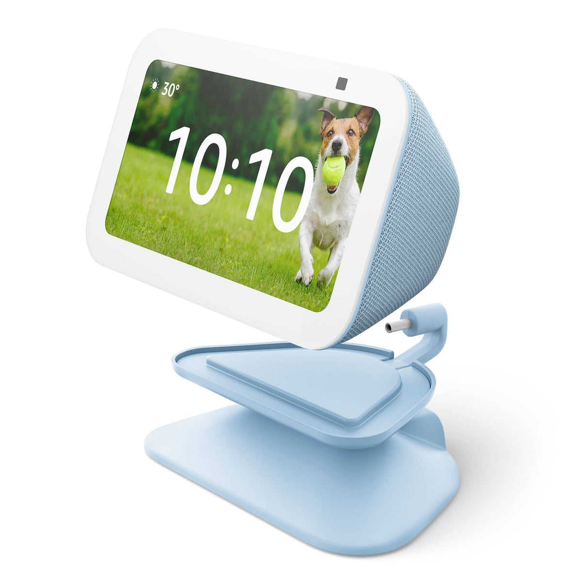 Amazon - Stand for Echo Show 5 (3rd Gen) - Adjustable stand with USB-C Charging Port (Echo Show not included) - Cloud Blue