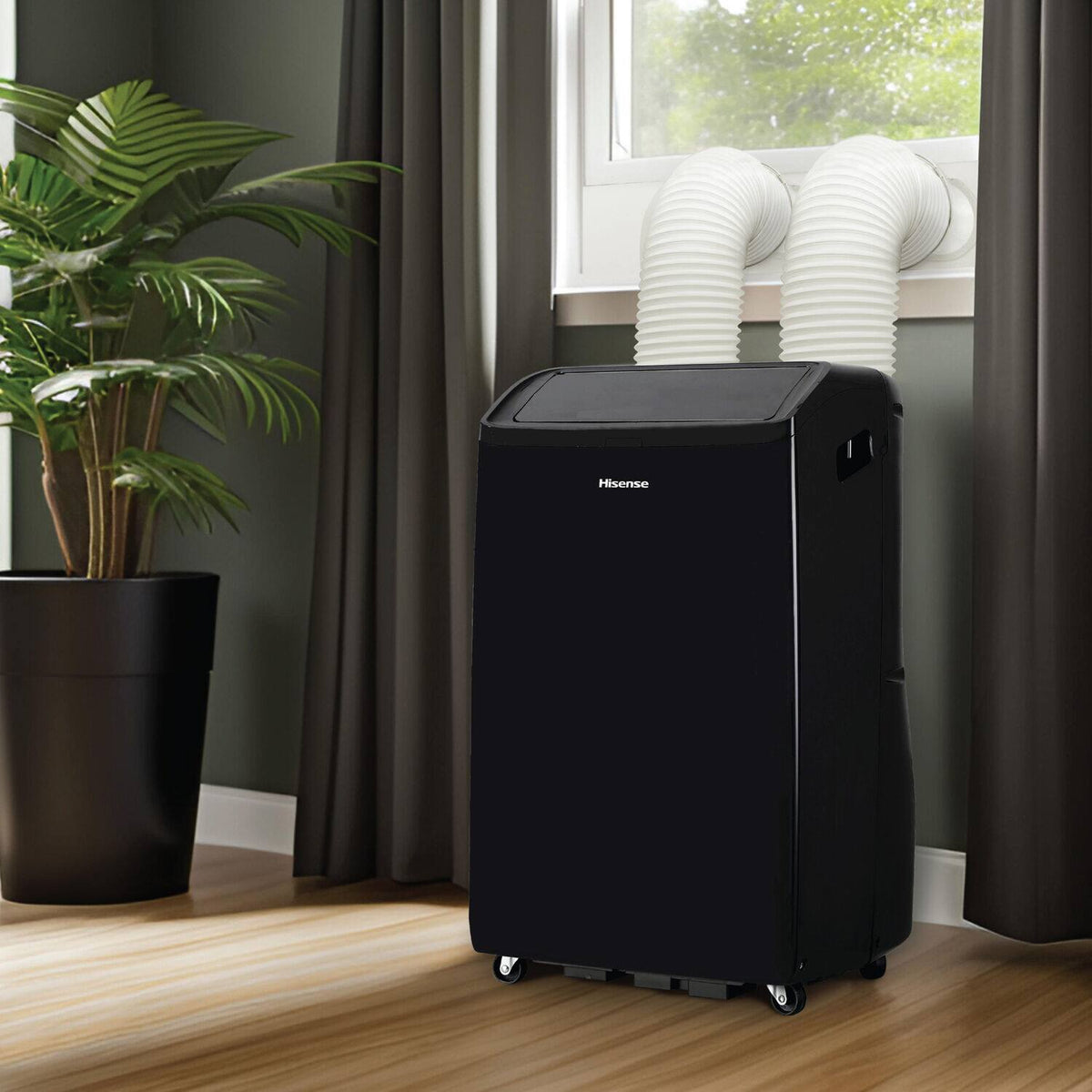Hisense - 10,000 BTU Smart Portable Inverter Air Conditioner with Wi-fi and Remote Control - Black