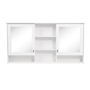 Armario con espejo para pared con estantes ajustables - Blanco