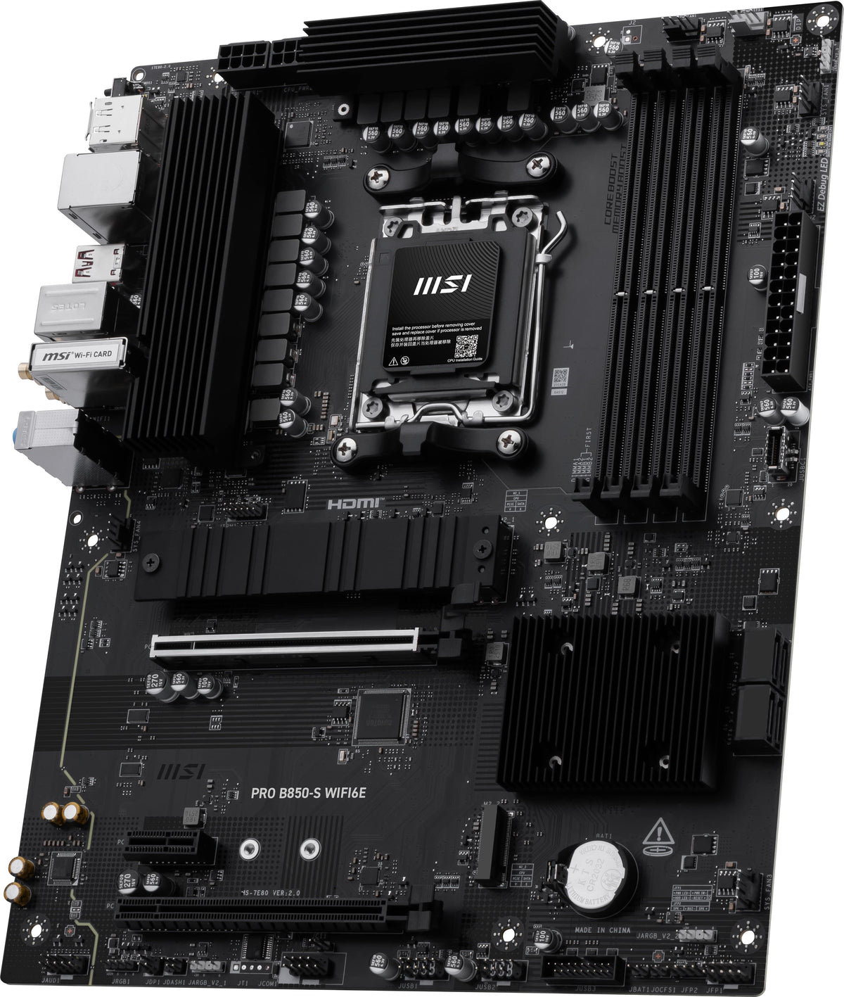 MSI - PRO B850-S WIFI6E(Socket AM5) AMD B850 ATX DDR5 Wi-Fi 6E Motherboard - Black