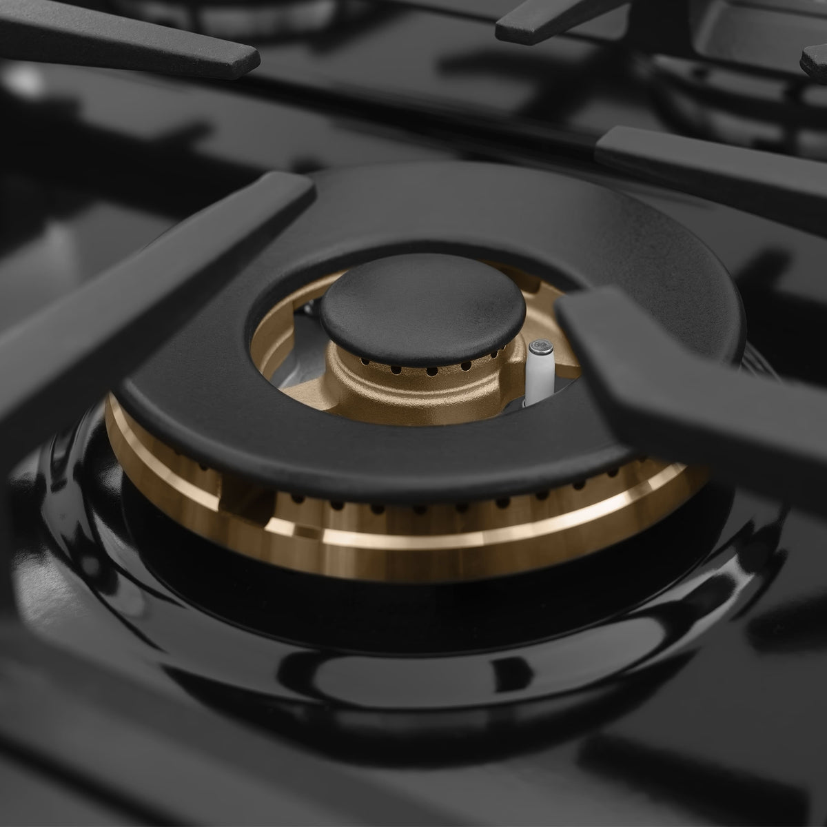 ZLINE - 36 in. Classic Gas Rangetop with 6 Burners and Porcelain Cooktop in Black Stainless Steel (RTB2-36) - Black Stainless Steel