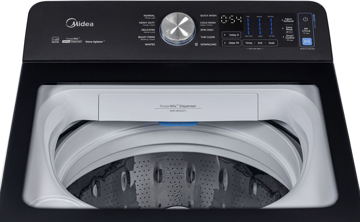 Midea - 4.4 Cu. Ft. Top Load Agitator Washer with PowerMix Spray - White