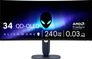 Alienware - AW3425DW 34" QD-OLED Curved WQHD 240Hz 0.03ms FreeSync Premium Pro Gaming Monitor with HDR (HDMI, DisplayPort, USB) - Interstellar Indigo