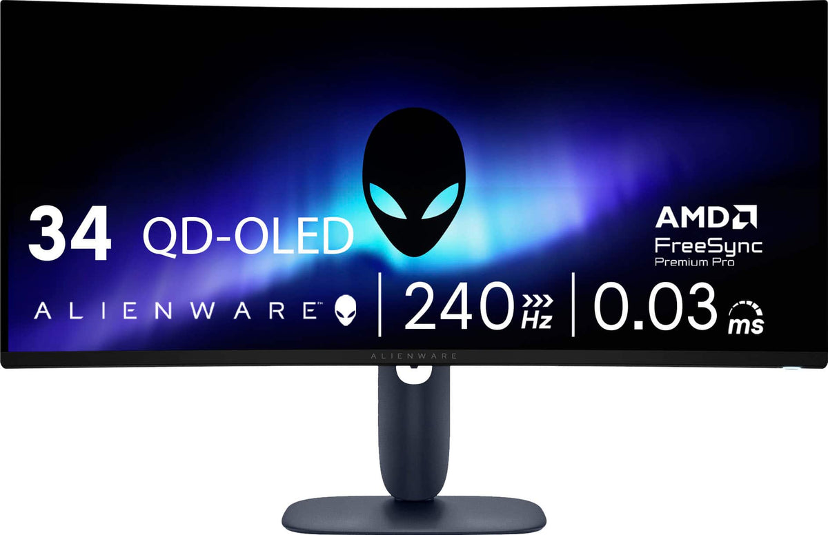 Alienware - AW3425DW 34" QD-OLED Curved WQHD 240Hz 0.03ms FreeSync Premium Pro Gaming Monitor with HDR (HDMI, DisplayPort, USB) - Interstellar Indigo