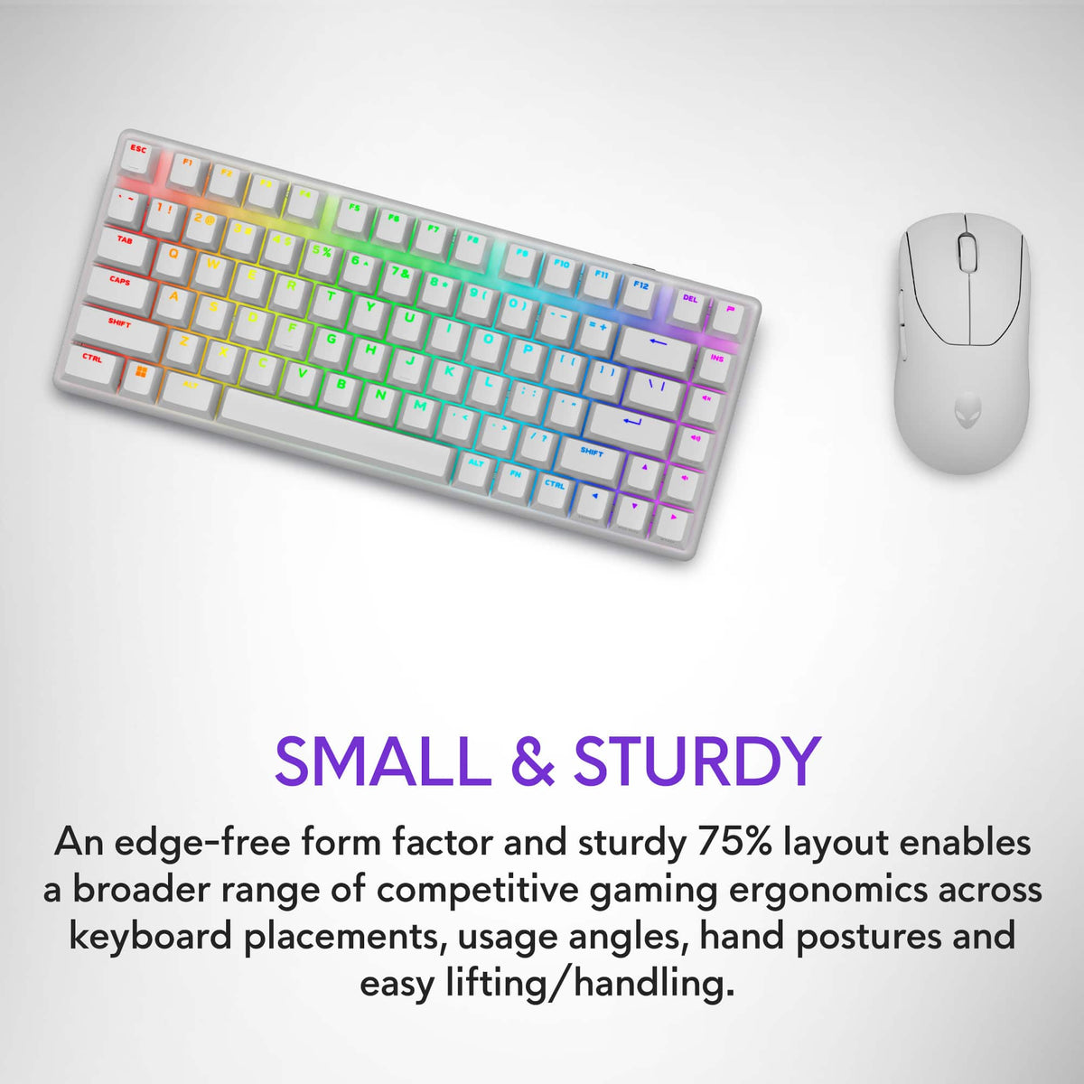 Alienware - Pro 75% Wireless Mechanical Gaming Keyboard with RGB Back Lighting - Lunar Light