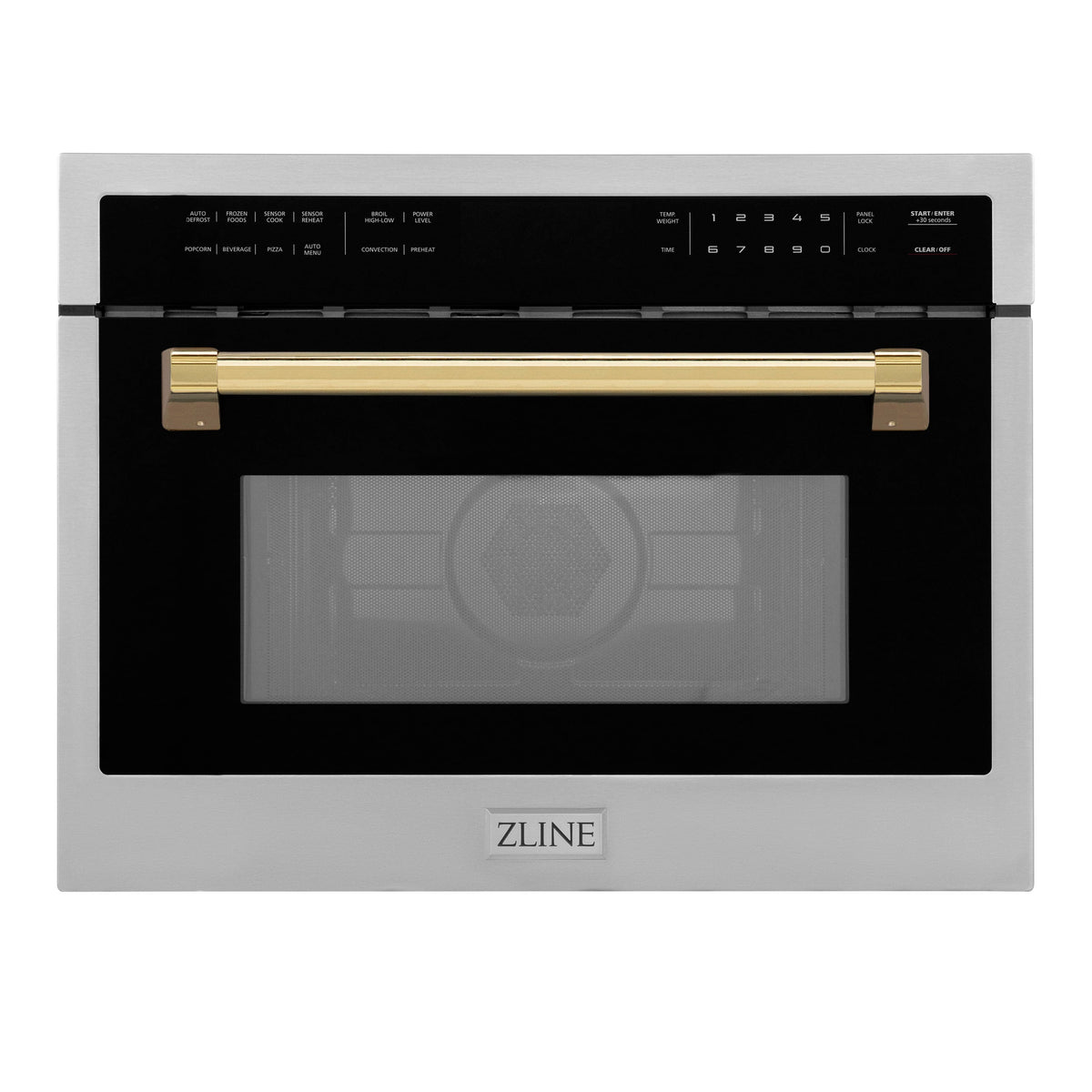 ZLINE - Autograph Edition 24" 1.6 cu ft. Built-in Convection Microwave Oven and Polished Gold Accents - Stainless Steel