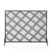 Elegant Design Fire Screen Protective Barrier Iron - Black