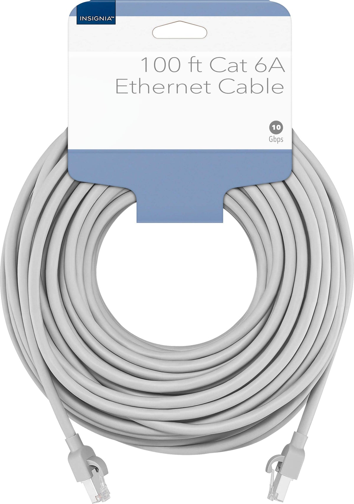 Insignia™ - 100 ft. Cat 6A Ethernet Cable - Gray