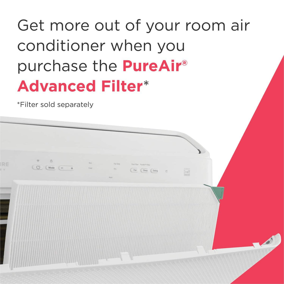 Frigidaire - Gallery 115V 10,000 BTU 450 Sq. Ft. Smart Inverter Window Air Conditioner with Remote - White