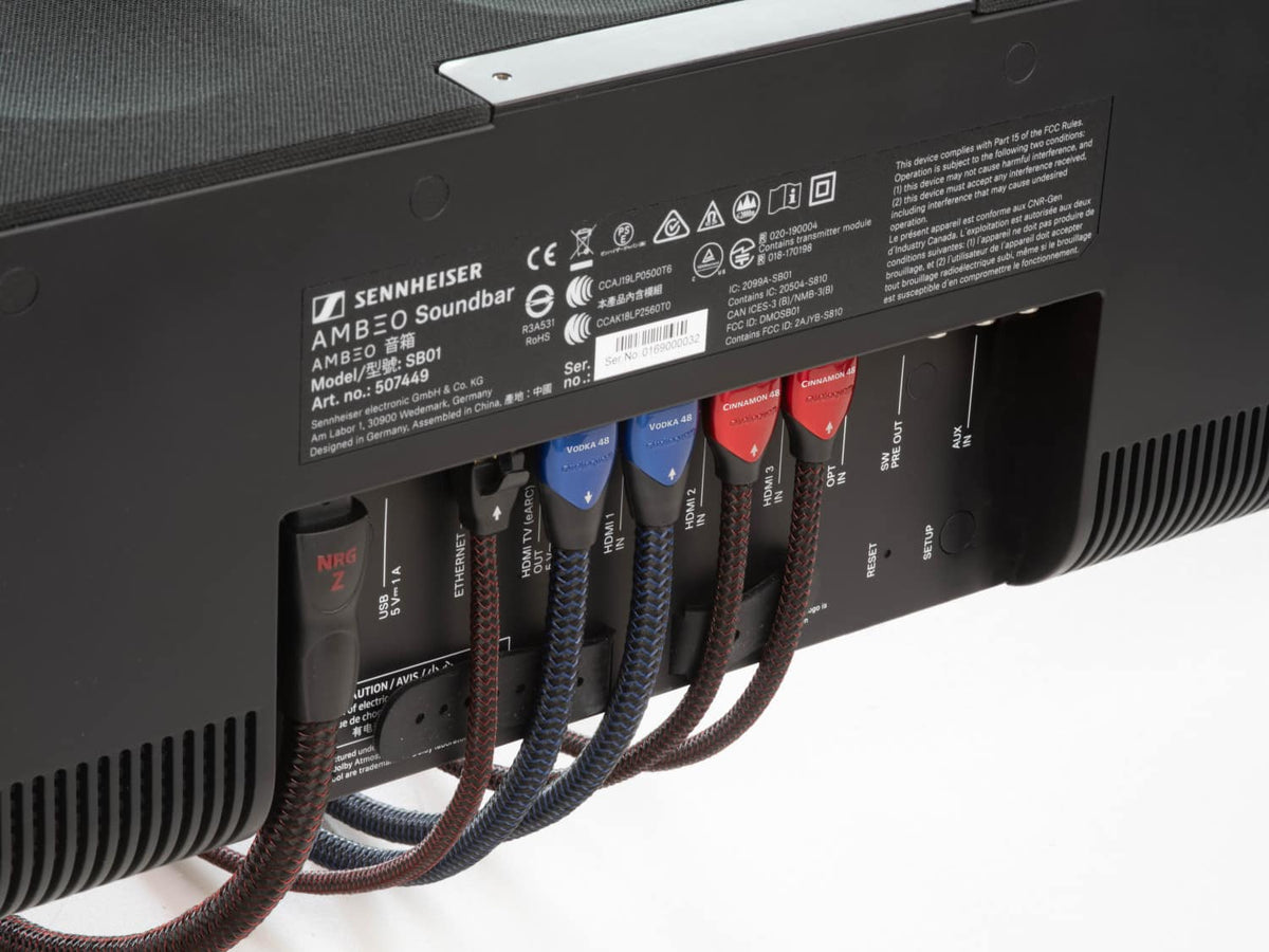 AudioQuest - Cinnamon RJ/E 39.4' Digital Ethernet Cable with RJ45 to RJ45 Connectors - Black/Red Stripes