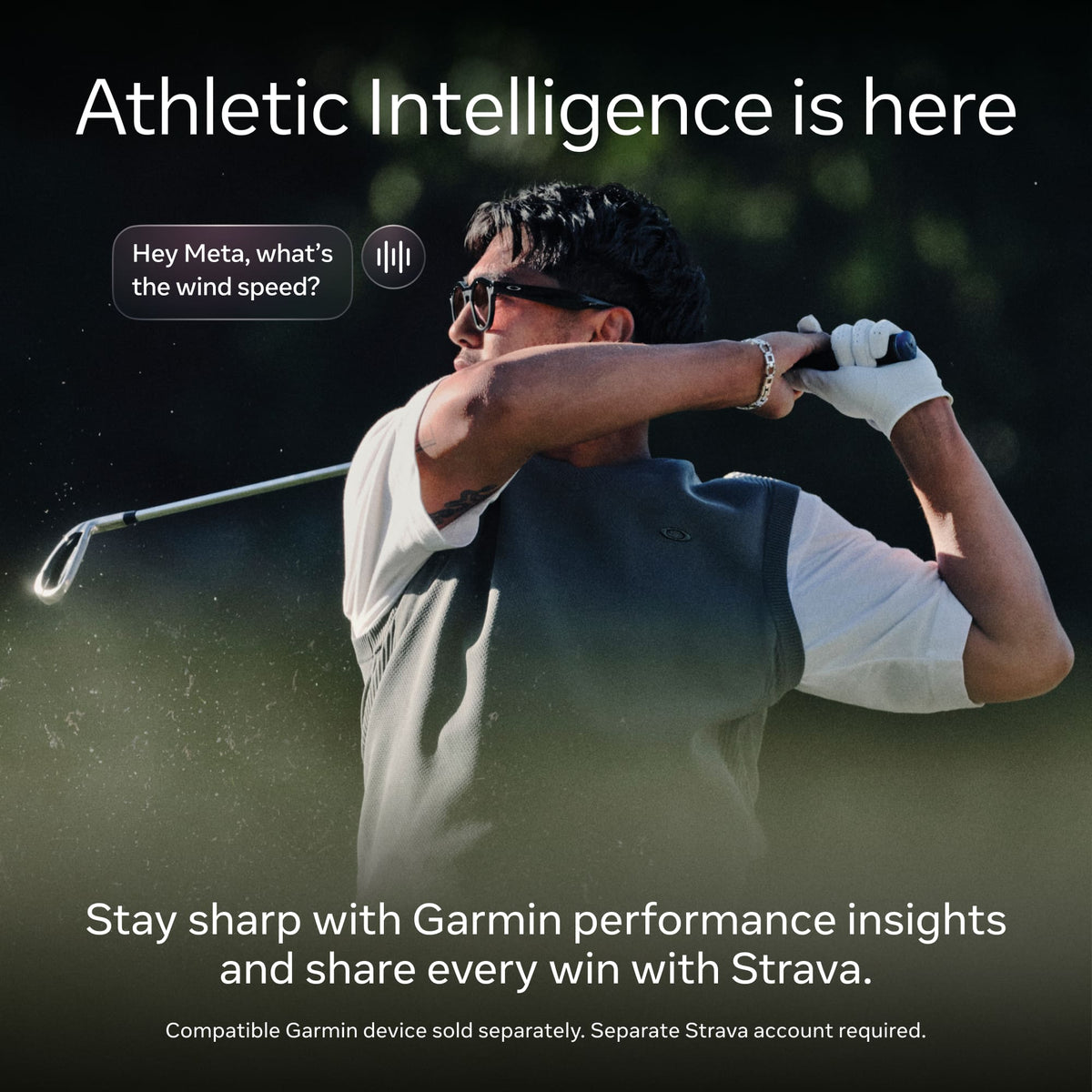 Oakley Meta - HSTN glasses with Meta AI, Audio, Photo, Video Compatibility - Prizm™ Dark Golf Lenses - Black