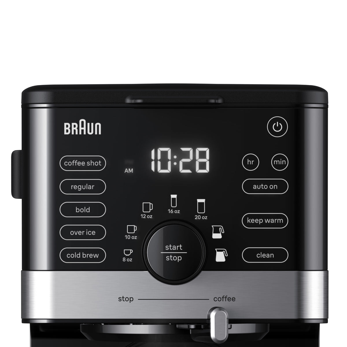 Braun - OptiBrew Pro 10 Cup Drip Coffee Maker with Milk Frother & Cold Brew - Stainless Steel