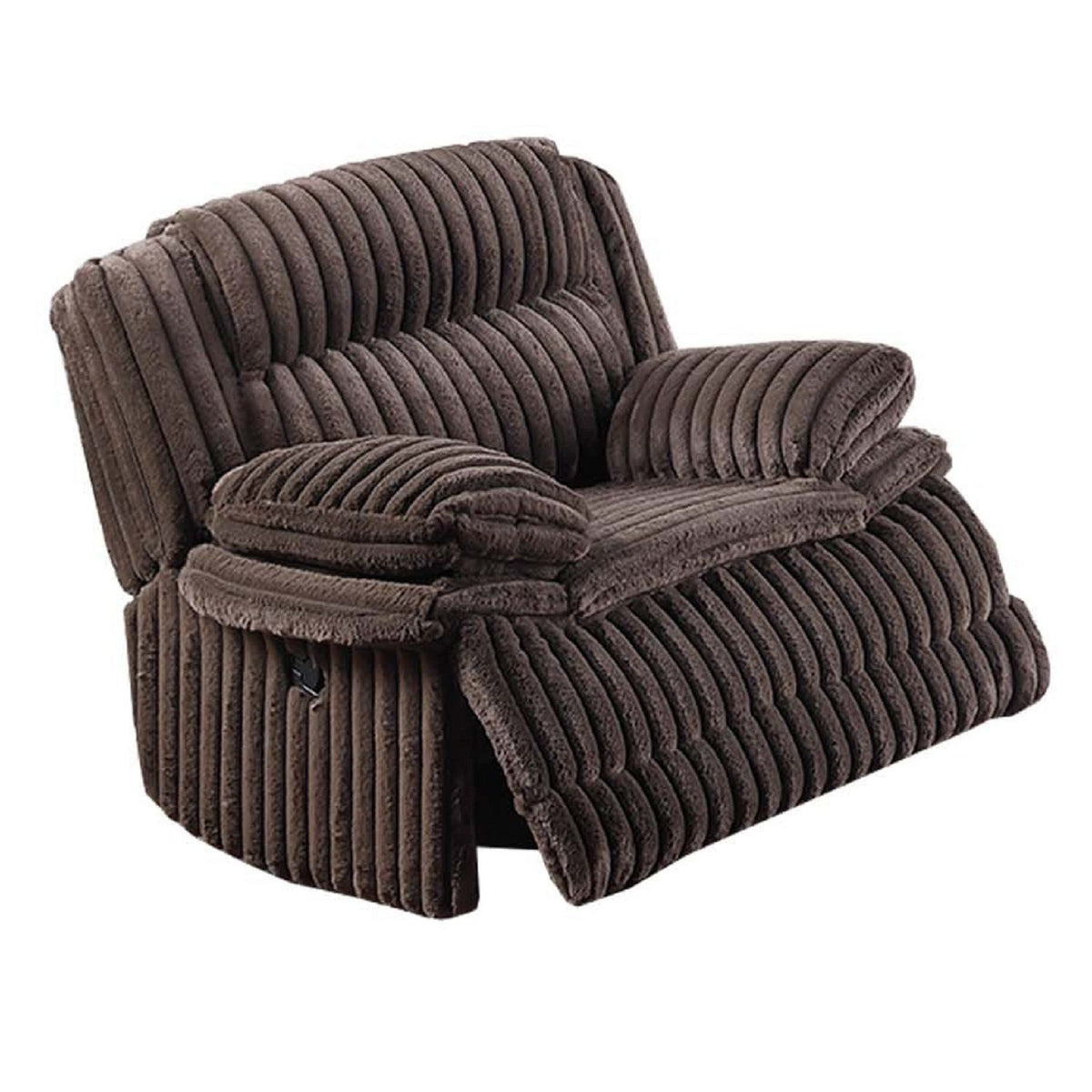 Sillón reclinable de movimiento manual contemporáneo con reposabrazos acolchados y función de balanceo suave