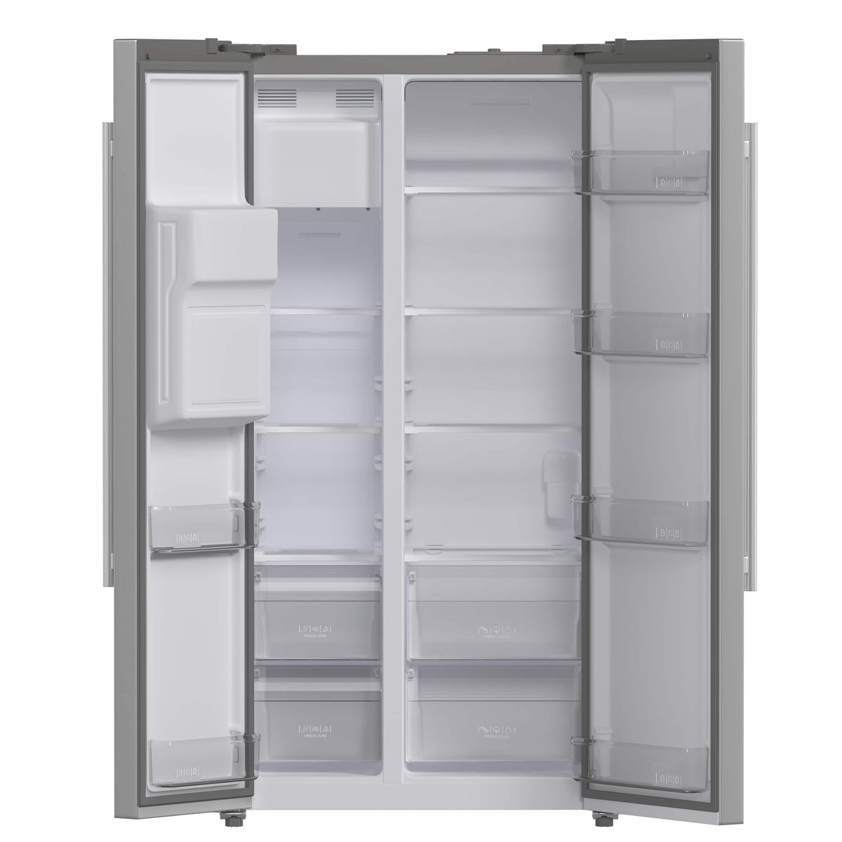 Forno Appliances - 40 in. Wide Salerno 20 Cu. Ft. Side-by-Side Built-In Refrigerator with Water and Ice Dispenser - Stainless Steel