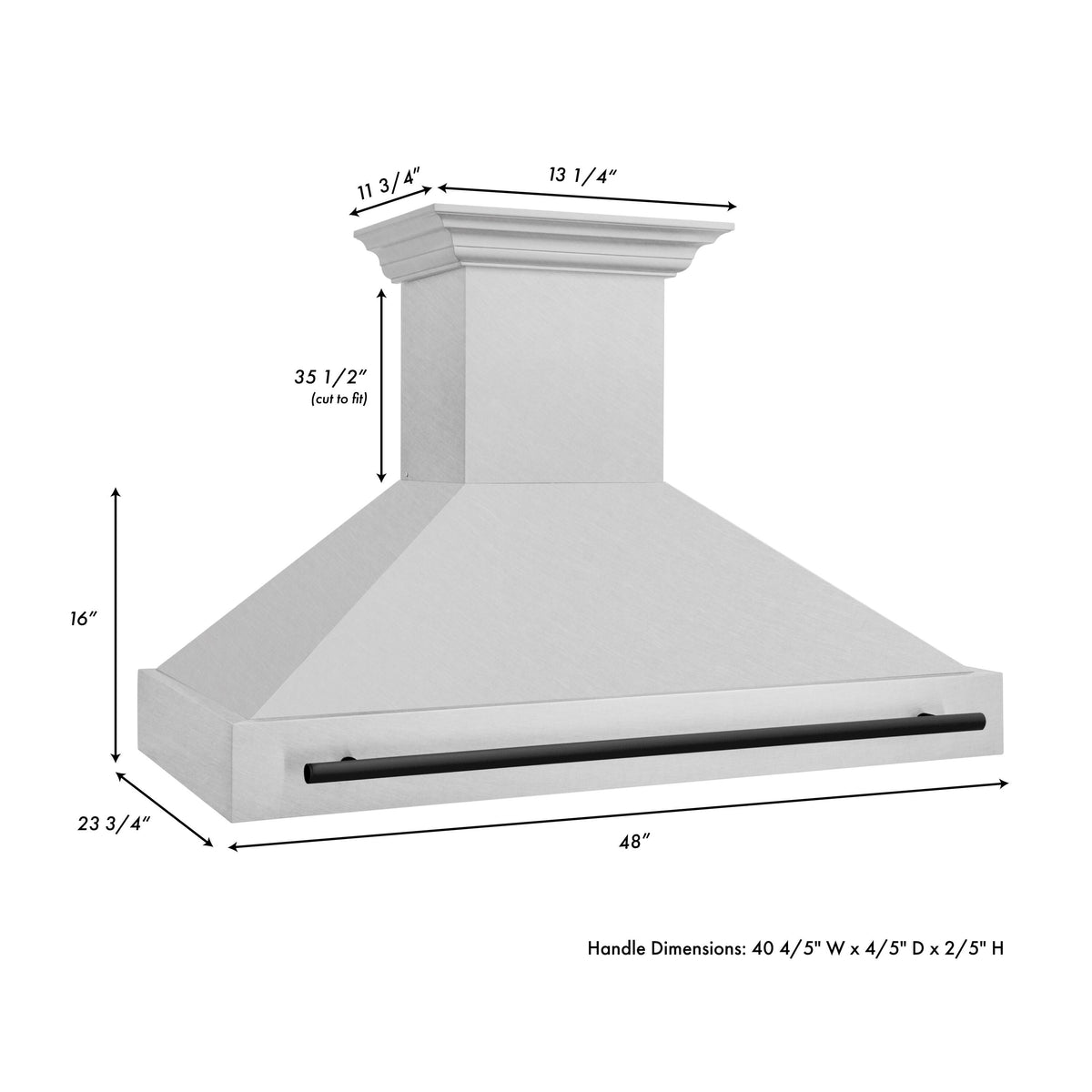 ZLINE Autograph Edition - 48 inches - Externally Vented - Wall Range Hood - Satin Stainless Steel